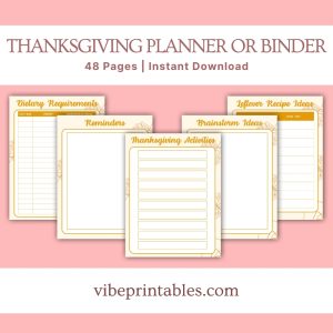 Orange Thanksgiving Planner Or Binder