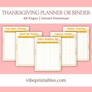 Orange Thanksgiving Planner Or Binder