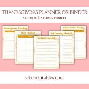 Orange Thanksgiving Planner Or Binder