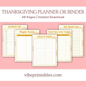 Orange Thanksgiving Planner Or Binder