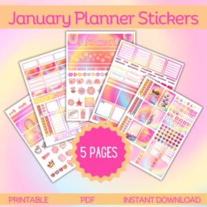 January Planner Stickers