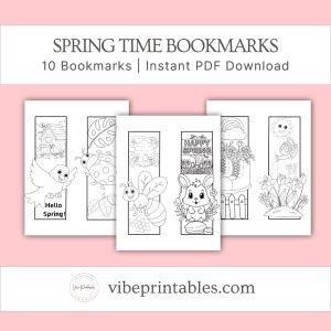 Spring Coloring Bookmarks For Kids