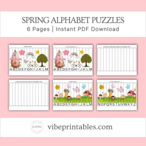 Spring Alphabet Puzzles For Kids