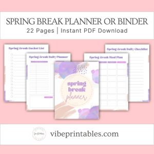 Purple Splash Spring Break Planner