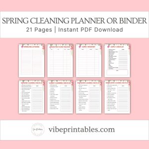 Pink Floral Spring Cleaning Planner