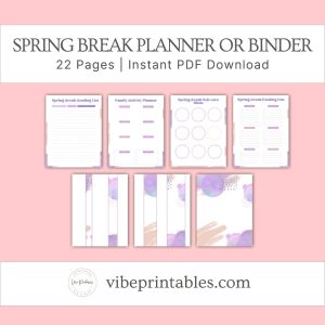 Purple Splash Spring Break Planner