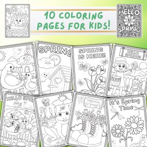 Kids Spring Coloring Pages