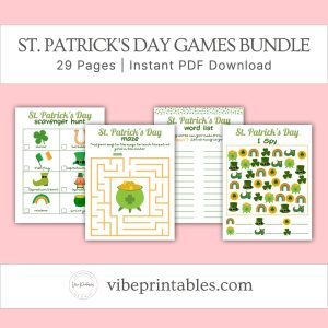 St. Patrick's Day Decorations & Games Bundle