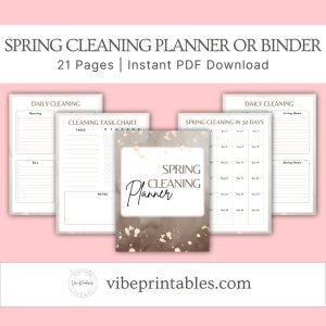 Spring Cleaning Planner Or Binder In Brown Splash