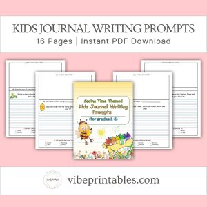 Spring Time Themed Kids Journal Writing Prompts