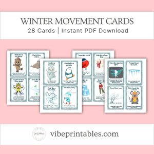 Winter Movement Cards For Kids