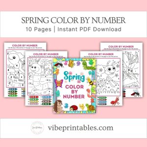 Spring Color By Number Activity Set For Kids