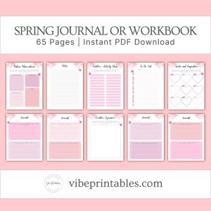 Pink Floral Spring Journal/Workbook