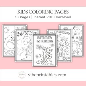 Kids Spring Coloring Pages