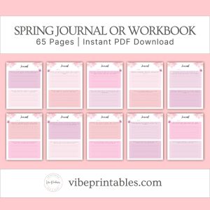 Pink Floral Spring Journal/Workbook