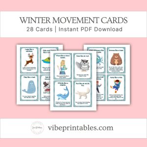 Winter Movement Cards For Kids