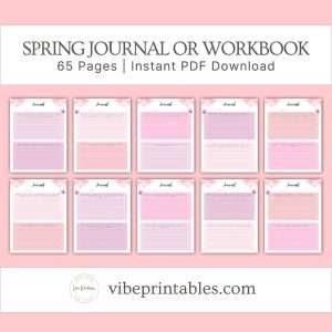 Pink Floral Spring Journal/Workbook