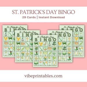 St. Patrick's Day Bingo Game Cards