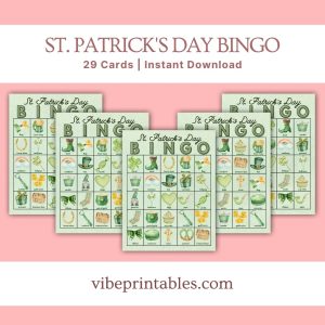 St. Patrick's Day Bingo Game Cards