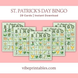 St. Patrick's Day Bingo Game Cards