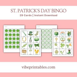 St. Patrick's Day Bingo Game Cards