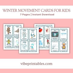 Winter Movement Cards For Kids