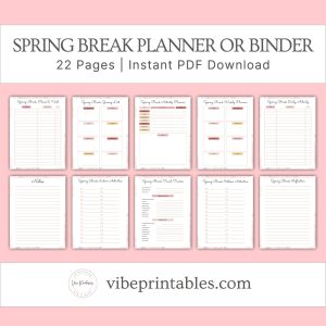 Floral Spring Break Planner