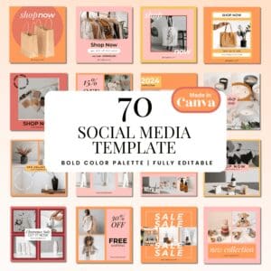 70 Colorful Social Media Templates Pack