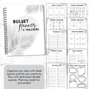 Black & White Bullet Planner & Trackers