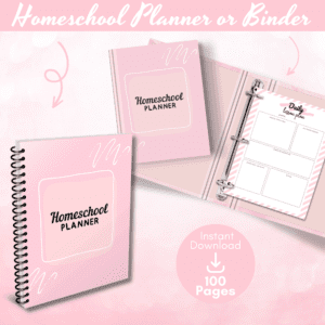 Pink Homeschool Planner Or Binder Promo Image