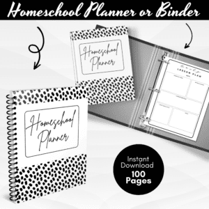 Black & White Homeschool Planner Or Binder Promo Images