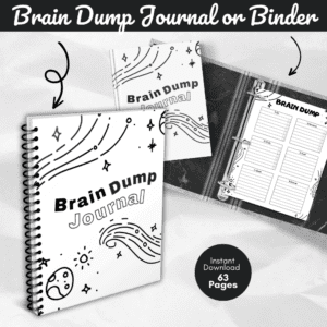 Black & White Brain Dump Journal Or Binder Image