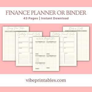 Minimalist Personal Finance Planner Or Binder