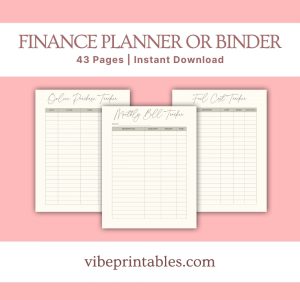 Minimalist Personal Finance Planner Or Binder