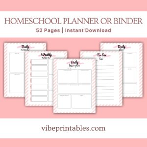 Pink Homeschool Planner Or Binder