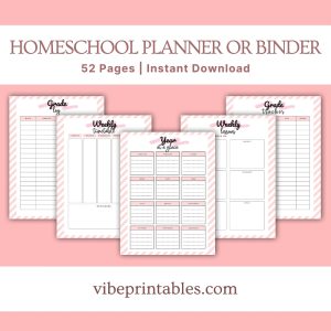 Pink Homeschool Planner Or Binder