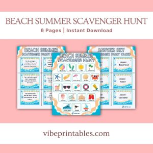 Beach Summer Scavenger Hunt