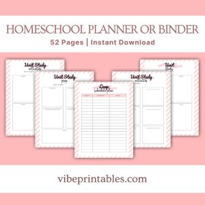 Pink Homeschool Planner Or Binder