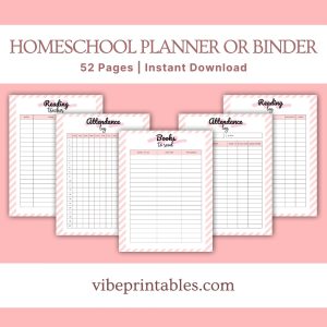 Pink Homeschool Planner Or Binder