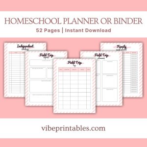 Pink Homeschool Planner Or Binder