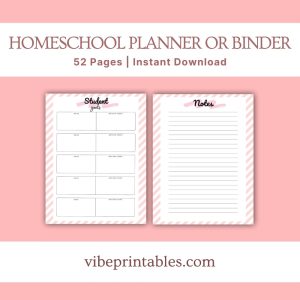 Pink Homeschool Planner Or Binder