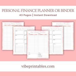 Pink Marble Personal Finance Planner Or Binder