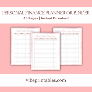 Pink Marble Personal Finance Planner Or Binder