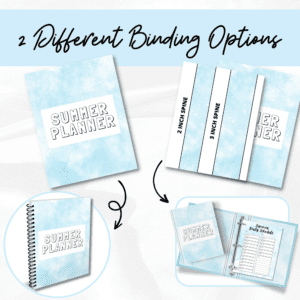 Blue Summer Planner Or Binder