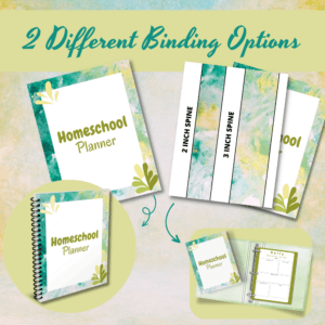 Green Homeschool Planner Or Binder Promo Images