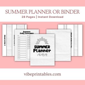 Black & White Summer Planner Or Binder