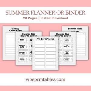 Black & White Summer Planner Or Binder