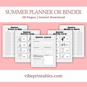 Black & White Summer Planner Or Binder