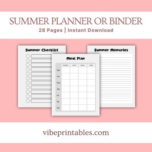 Black & White Summer Planner Or Binder