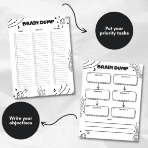 Black & White Brain Dump Journal Or Binder Image